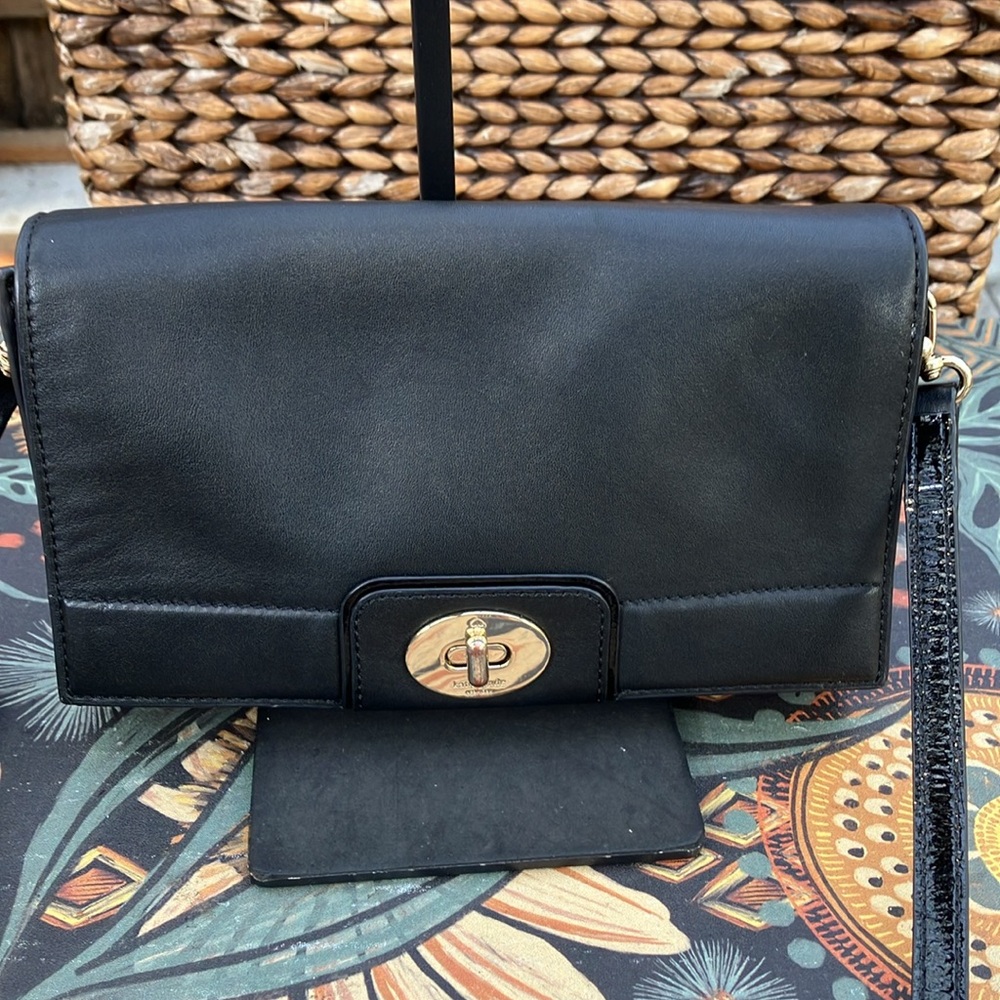 Kate Spade Juliana Hampton Road Black Leather Crossbody Bag
